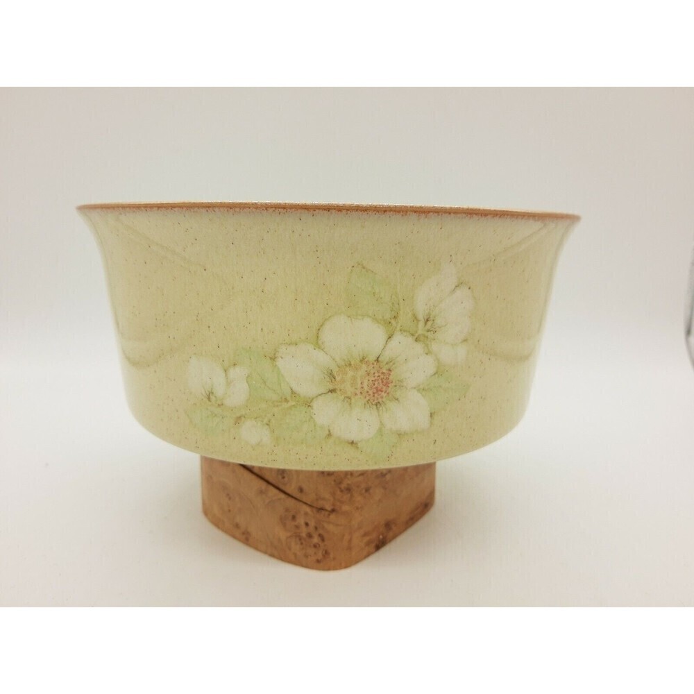 Denby Daybreak Langley Soup Cereal Bowl ENGLAND Floral White Flower 7"